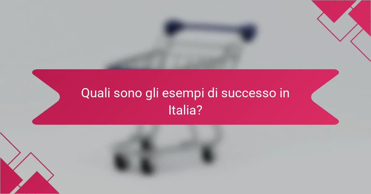 Quali sono gli esempi di successo in Italia?
